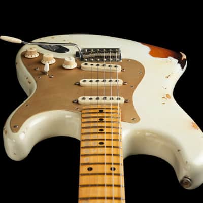 Fender Custom Shop 1955 Stratocaster Desert Tan over Sunburst Heavy Relic 2017 image 12