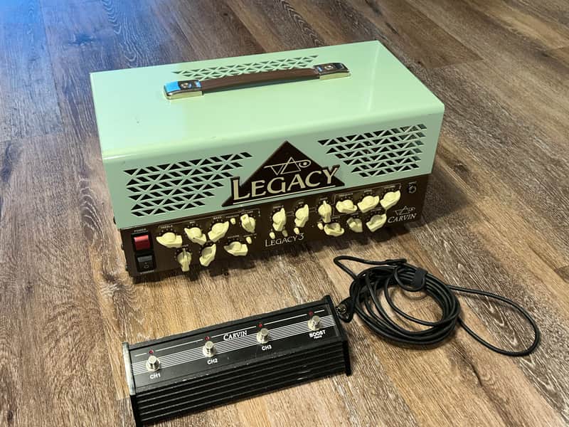 Carvin Legacy 3 Model VL300 Steve Vai Signature 3-Channel 100-Watt Guitar TUBE Amp Head 2012 - 2017 RARE VAI GREEN/TEAL/SEA FOAM Green Top image 1
