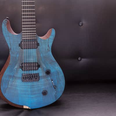 Jericho Guitars Baritone Edge 7 NT – Royal Blue Spalted Maple 2024 - Open Pore image 7