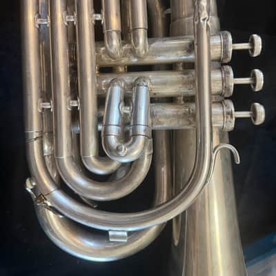 Accord brand Silver Marching Baritone Horn. Made in USA image 3