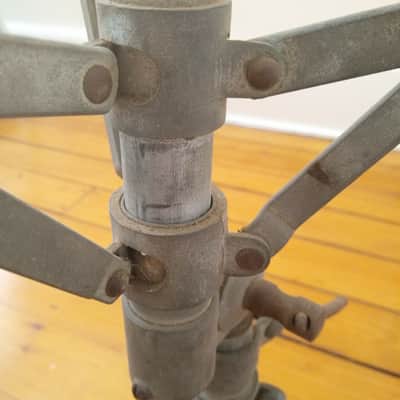 *Gretsch"Buck Rogers"Snare Drum Stand Tripod Nickel Vintage 50s Walberg&Auge/W&A image 4