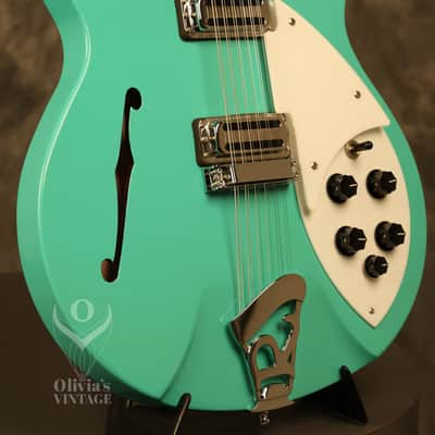 2013 Rickenbacker 330/12S 12-string Sea Green w/Rose Morris sound hole image 12