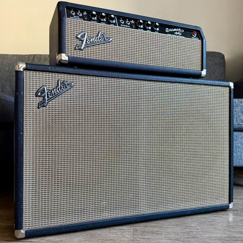 Fender Bassman 2-Channel 50-Watt 2x12" Piggyback Guitar Amp 1964 - 1966 Black Panel image 1