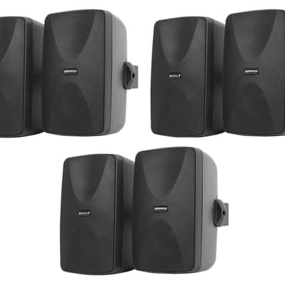 (6) Rockville WET-7020B Black 70V 5.25" Commercial Indoor/Outdoor Wall Speakers image 1