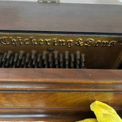 Vintage Chickering & Sons Upright Piano with Matching Bench image 9