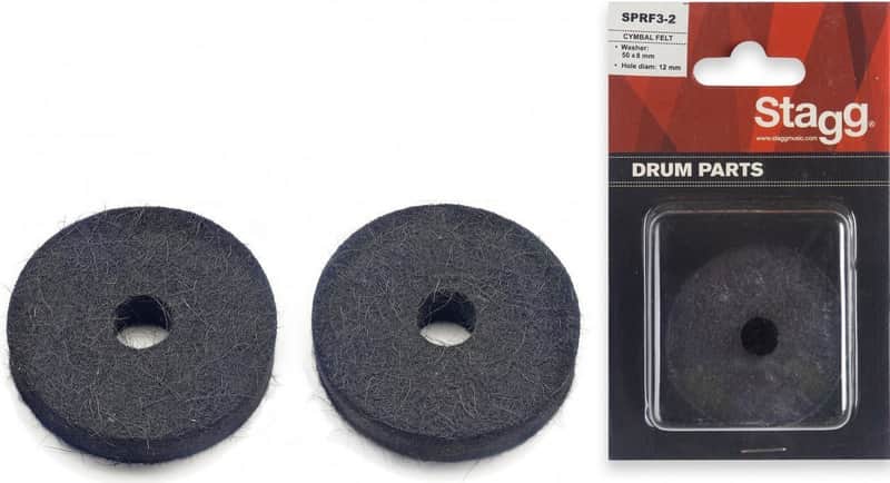 Stagg SPRF3-2 Hi Hat 2 Replacement Cymbal Felts 50 x 8mm 2 packs 4 pieces image 1