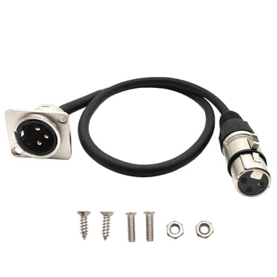 XLR Patch Panel Cable Male to Female XLR Panel Mount Pass Through Connector Cable for Stage Box,Floor Box 2FT 1pc image 1