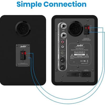 3'' Studio Monitors Bookshelf Speaker (Pair) - 2.0 Stereo Powered Speakers Wooden Enclosure image 4