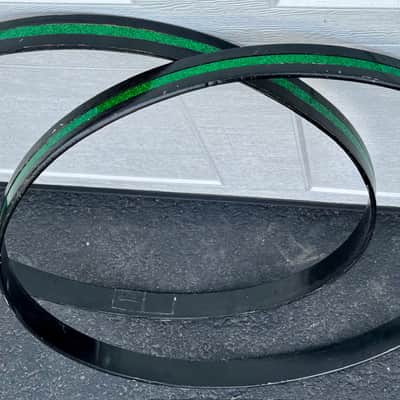 Ludwig 70's Bass Drum Shell & Rims 14 x 24" Blue Olive Badge Green Sparkle Rewrap image 4