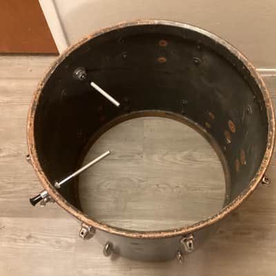 Slingerland 18x20 Bass Drum - Blue Sparkle - converted combo drum - made in Chicago - 1950s 50s vintage image 8