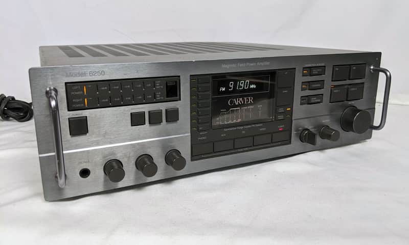 Carver 6250 Magnetic Field Power Amplifier Stereo Receiver - 125 Watts per Channel - 1988 Black image 1