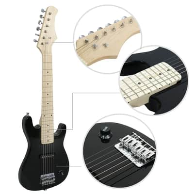 Accessories Pack Black Kids Beginner Guitar With Amp Case 30" Electric Guitar image 3