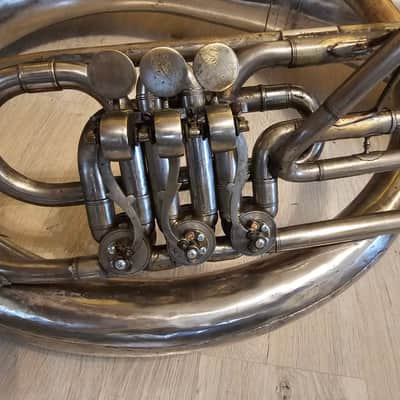 Helicon Eb Tuba Soviet 3 Valves Brass Pipe Wind Instrument Horn USSR Vintage and Rare image 5