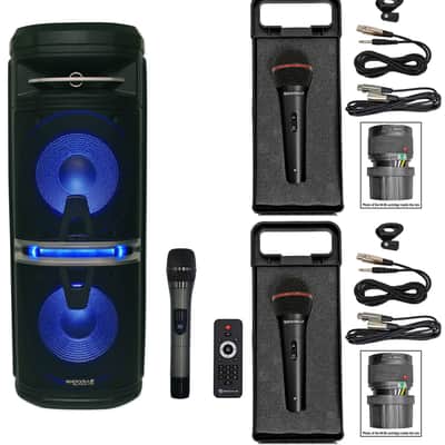 Rockville Go Party X10 Dual 10" Rechargeable Karaoke Machine System + (3) Mics image 1