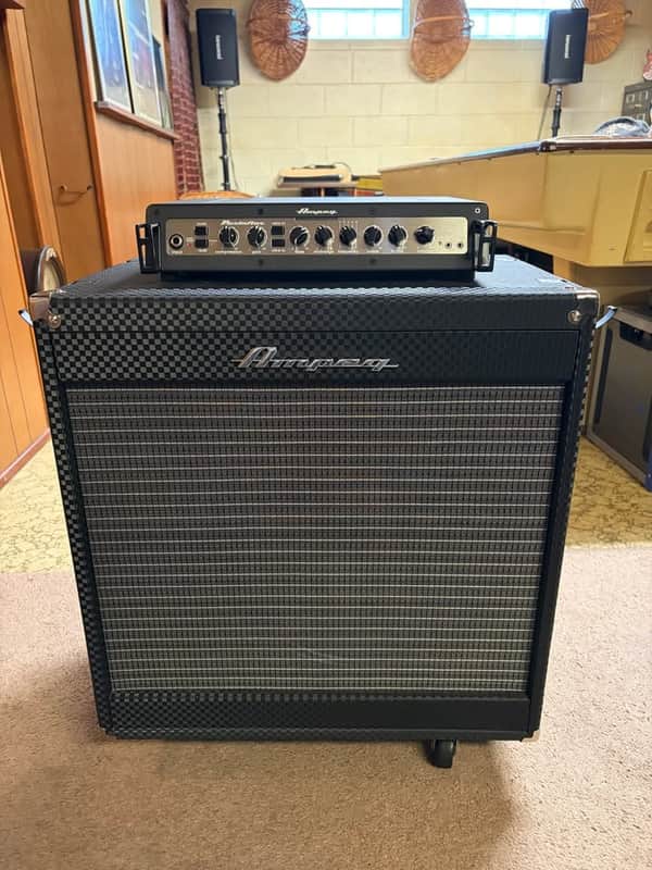 Ampeg PF-500 500watt bass amp head & PF-115HE Portaflex 1x15 flip top bass speaker cabinet 2011-present - black