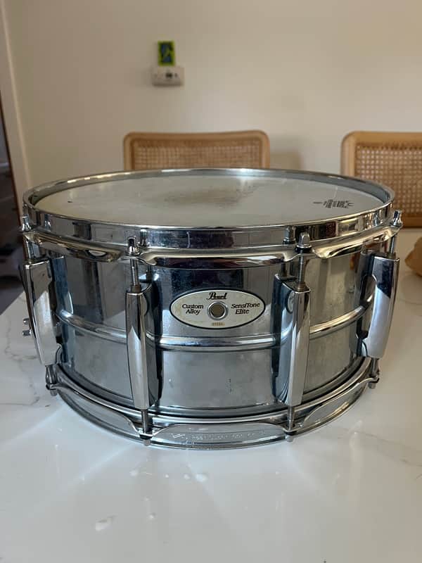 Pearl SensiTone Elite 14x6.5" Steel custom alloy Snare Drum 2010s - Chrome Over Steel image 1