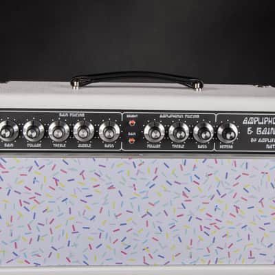 Amplified Nation Ampliphonix and Gain 50w Head/1x12 Speaker Cab - Hot White Levant & Rainbow Sprinkles #336 image 5