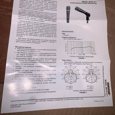 Shure BETA 57 Supercardioid Dynamic Microphone 1990s - Black image 6