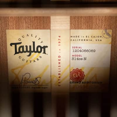 Taylor 314ce-N Grand Auditorium Nylon Acoustic/Electric Guitar with Hardshell Case image 13