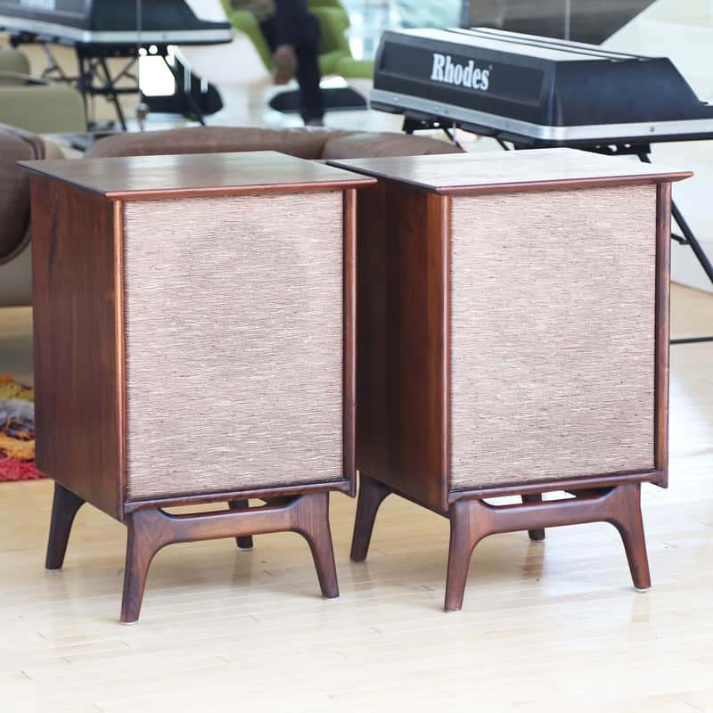1960s Ace-Hi Furniture Vintage Danish Modern Mid Century Speaker Cabinets - 12" Speaker Cabs! image 1