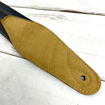 Walker and Williams C-21-BLK Black Premium Signature Soft Grain Leather Padded Guitar Strap For Acoustic, Electric, And Bass Guitars image 12