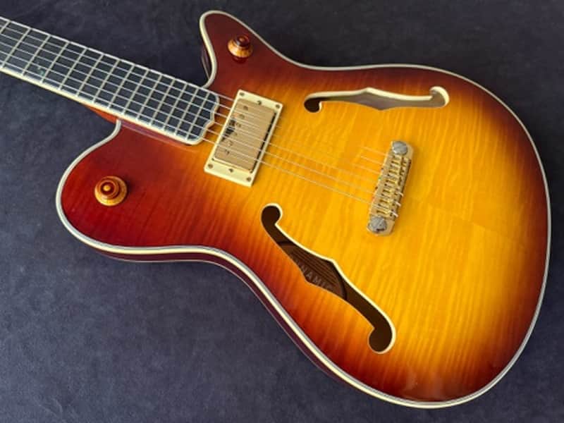 DYNAMIC METROPOLITAIN JAZZ II - Fully Hollow ES Thinline Vintage Sunburst Flametop Guitar by PT Berger image 1