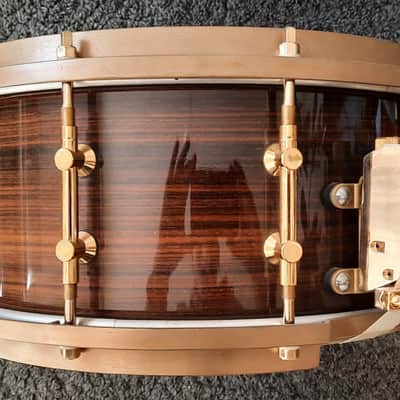 Tama Pro Custom Rosewood snare - bellbrass hoops - gold hardware - gladstone lugs -14"x6,5" PRW326. image 3