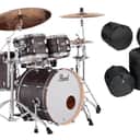 Pearl Pre-Order Session Studio Select Black Satin Ash Lacquer 22x16/10x7/12x8/14x14/16x16 Drums Shell Pack +Gig Bags | Authorized Dealer