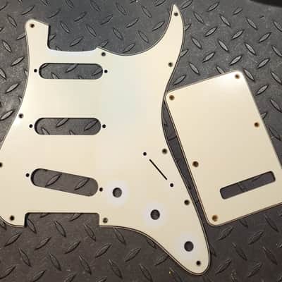 USA 3-ply Fender Pickguard and Back Plate 1986 Strat Cream/White Jewel Series Stratocaster US American image 2
