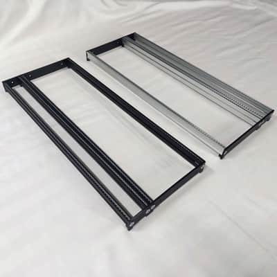 4U (3U+1U) 40HP Eurorack Rails Kit with Brackets & Threaded Inserts (Black / Silver) image 7