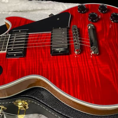 NEW! Gibson Dealer Select Custom Shop Les Paul Custom AAA Figured Flame Top - Transparent Red / Natural Back - Authorized Dealer - WOW! 9.5 lbs - G07455 image 10