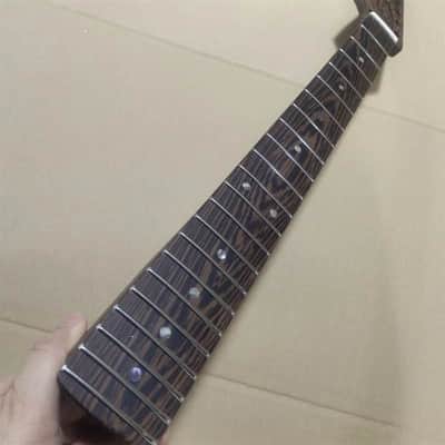 Lefty Wenge Wood Guitar Strat Style Neck, 22 Frets Fingerboard image 6