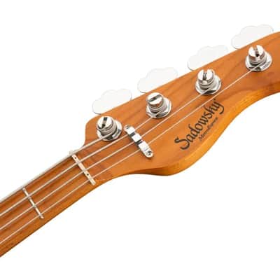 Sadowsky MetroExpress 21-Fret Vintage J/J Bass, Roasted Maple Fingerboard, 4-String - Solid Candy Apple Orange Metallic High Polish image 7