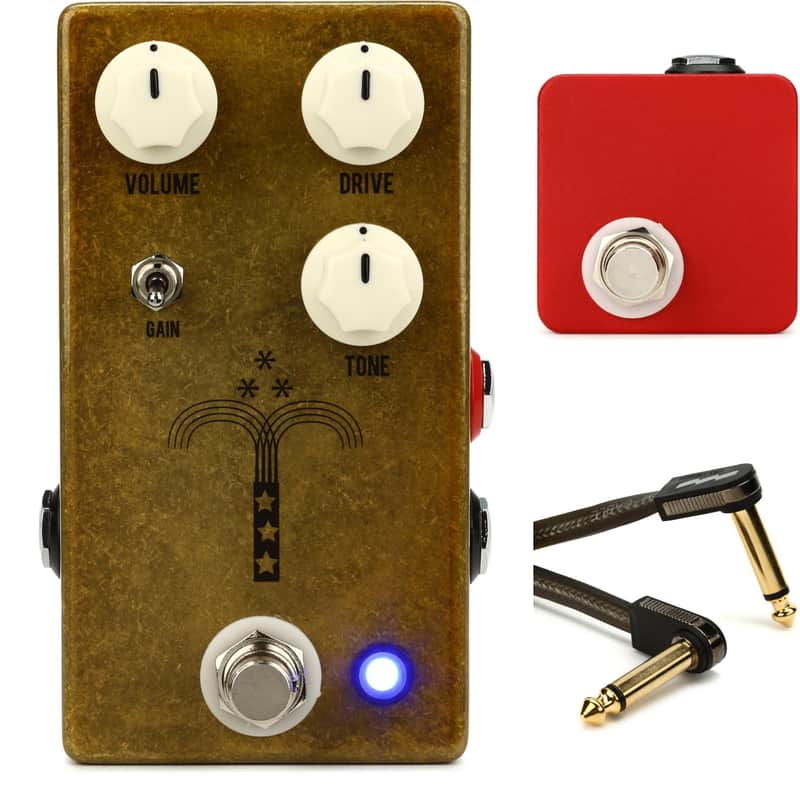 JHS Morning Glory V4 Transparent Overdrive Pedal with Red Remote image 1