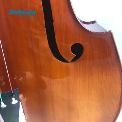 SCHONA SDB-03BE - 4/4 Professional Double Bass Handmade Solid Wood Spruce Top Ebony Fingerboard High-Light Lacquer Maple Back Sides image 7