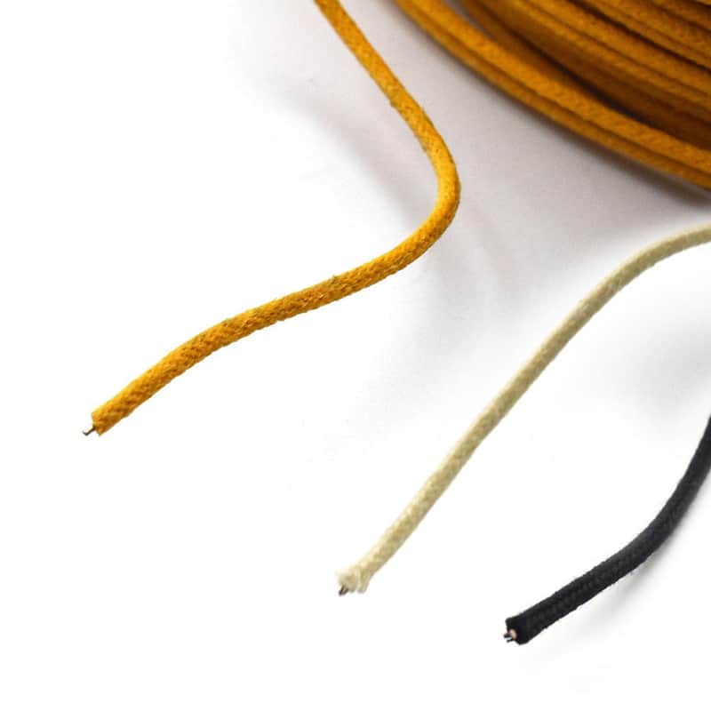 10ft 3 Color Cloth-Covered Pre-tinned 7-Strand Waxed Covered Pre-tinned Vintage-Style Guitar Wire Cable Guitar Parts Instrument 3.34ft of Each Black/White/Yellow image 1