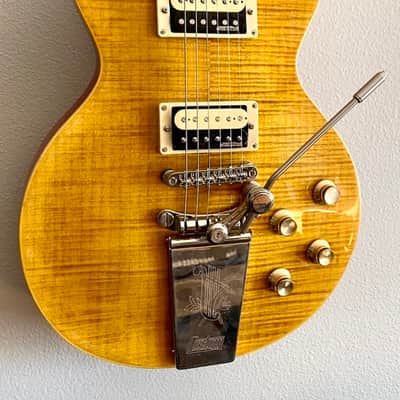 WHAT! Duesenberg/Goldo Les Trem II Chrome With SelfStick Maestro Engraved Vibrola Plate & Roller saddle bridge fits SG, Les Paul, ES & Firebird Guitars image 3