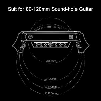 Wireless & Wired Acoustic Guitar Pickup System, 80mm-120mm Sound Hole Guitar Pickup Magnetic Force plus microphone double support Guitar Amp image 2