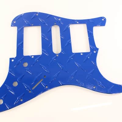 Blue Aluminum Diamond Plate HSH Strat Pickguard Fits Fender Stratocaster image 1