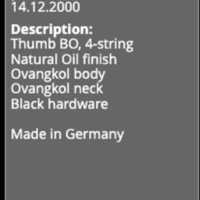 Warwick Thumb BO, 4-string 2000 - Natural Oil finish image 9