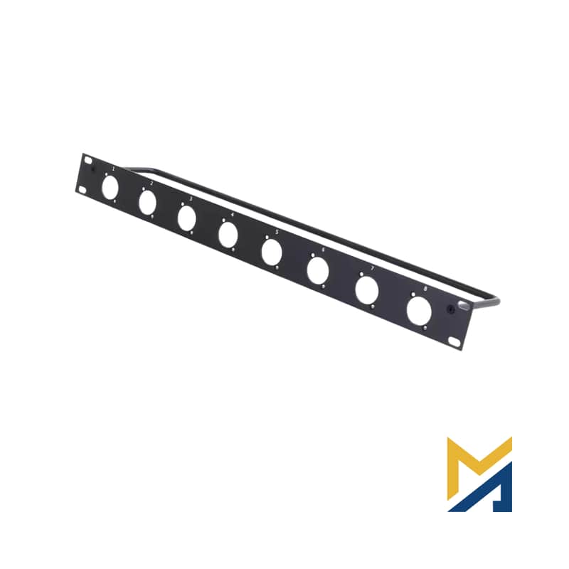 19" Rack 1U 8-Hole XLR Rail for Patch Panels image 1