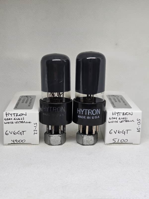 Hytron 6V6GT Gray Glass Well Matched (3.9%) Pair NOS 6V6 image 1
