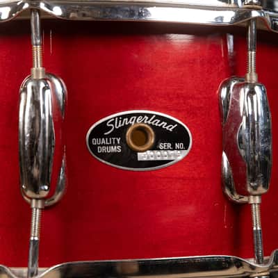 1990s Slingerland 6.5x14 Artist Cherry Stain Snare Drum image 9