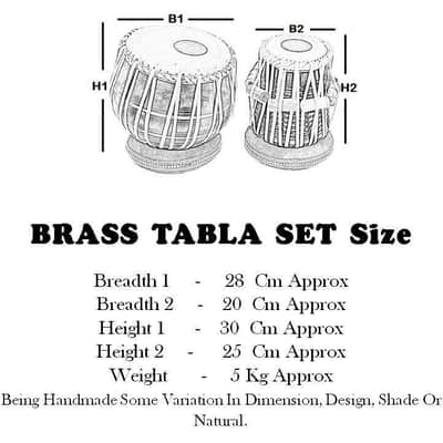 Designer Brass Tabla Set Wood Dayan Carving On It High Quality INDIAN MUSICAL INSTRUMENT image 7