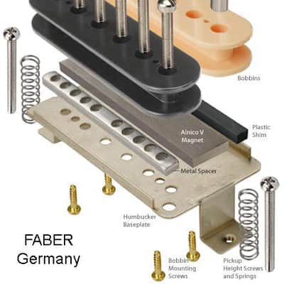 Faber PUPCG-BGG Faber Pickup Concerto grosso -Bridge- Classic '59 PAF -hand wound- Germany, Cover gold plated image 3