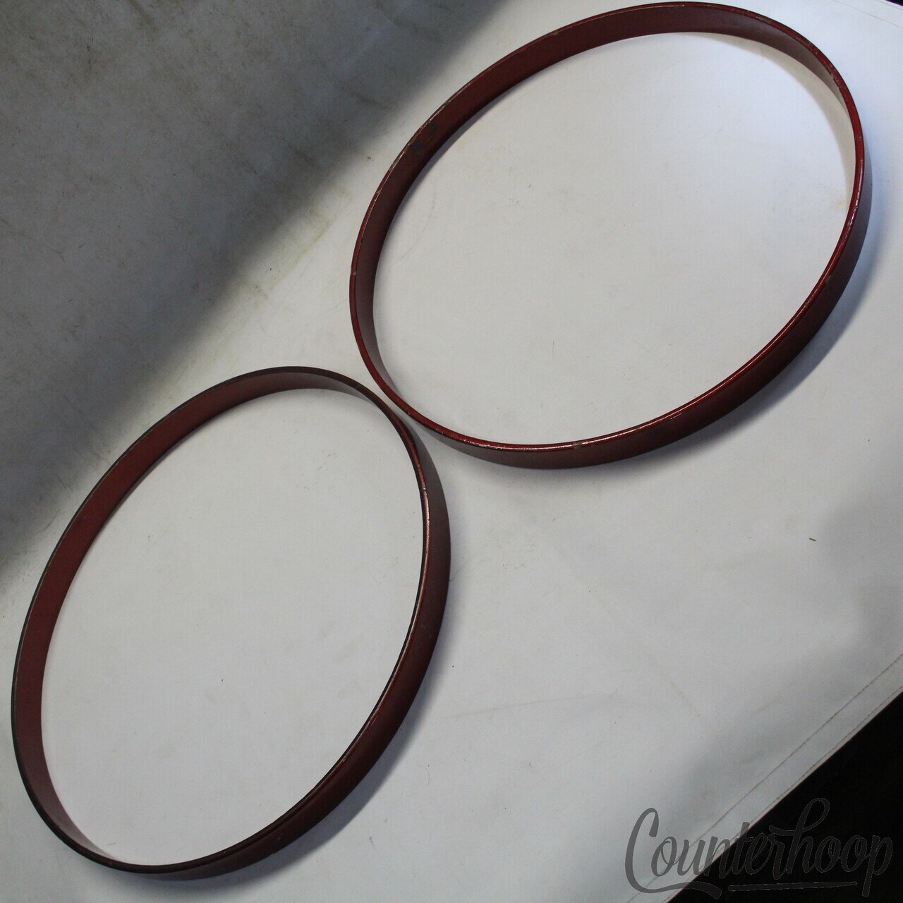 Gretsch 2x 22" 6Ply Maple Bass Drum Hoops/Rims USA Vintage Pair/Set — main photograph