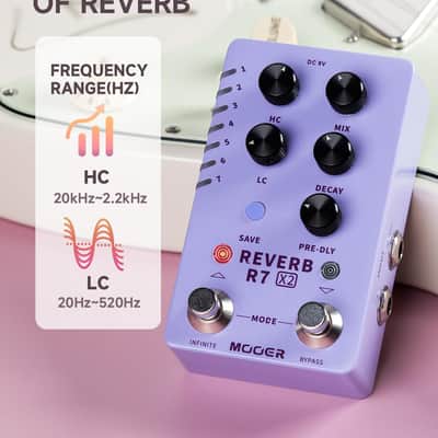 MOOER R7 X2 Stereo Multi Reverb Pedal from Classic Reverb to Modern Ambient  (Price includes the import duty for US buyer) image 5