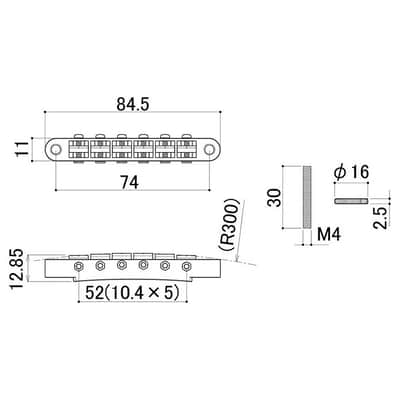 Gotoh GE104B ABR-1 Style Tune-o-matic Bridge w/ Unplated Brass Saddles (Nickel) image 3