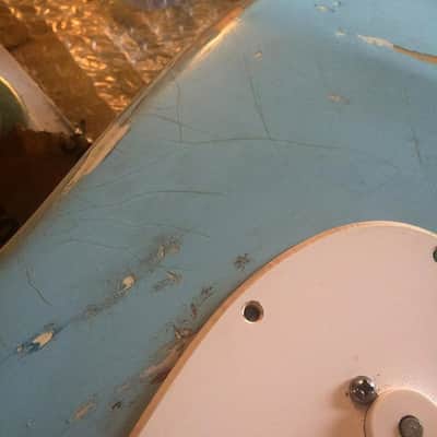 NGS Guitars. Fender LH Body 1995 Blue relic image 3
