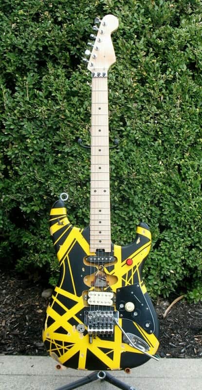 EVH STRIPE SERIES BLACK & YELLOW FRANKENSTRAT MODIFICATION * TESI SWITCH * GERMANY FLOYD ROSE =VH= image 1